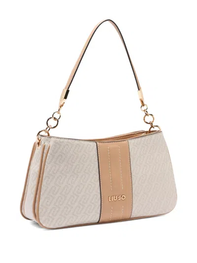 Liu •jo Monogram Small Shoulder Bag In Neutral