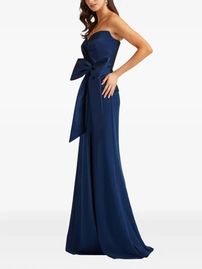 Tadashi Shoji Strapless Stretch Crepe Gown In Blue