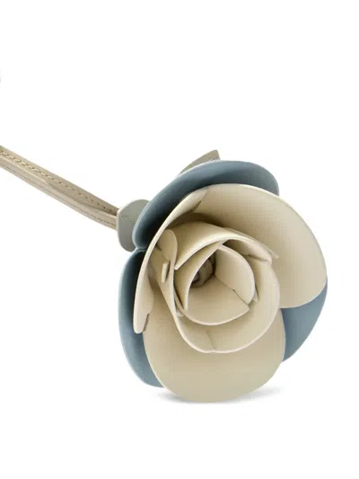 Furla Allegra Rose Leather Bag Charm In Multi