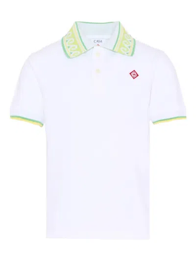 Casablanca Short-sleeve Logo-detail Polo Shirt In White