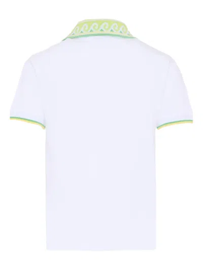 Casablanca Short-sleeve Logo-detail Polo Shirt In White