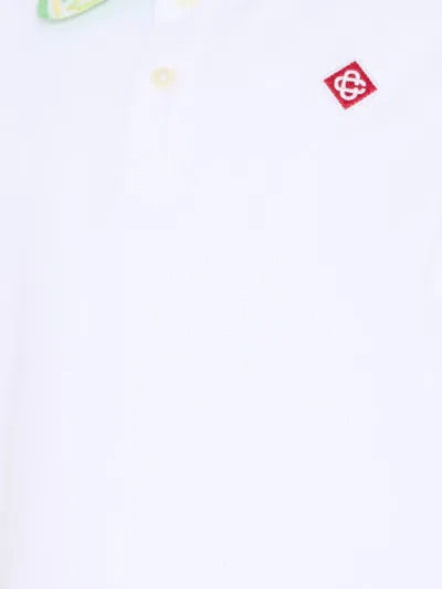 Casablanca Short-sleeve Logo-detail Polo Shirt In White