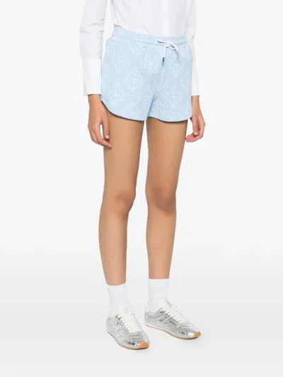 Casablanca Drawstring Pattern Shorts In Blue