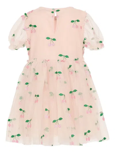 Konges Sløjd Cherry-print Short-sleeved Dress In Pink