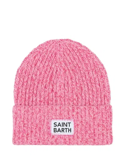 Mc2 Saint Barth Logo-patch Beanie Hat In Pink