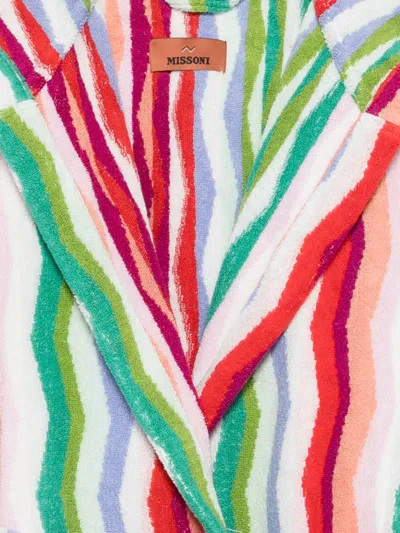 Missoni Hooded Stripe-pattern Bath Robe In Multi