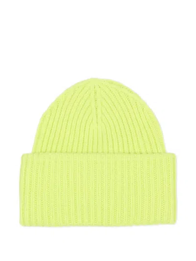 Mc2 Saint Barth Ribbed Logo Patch Beanie Hat In Green