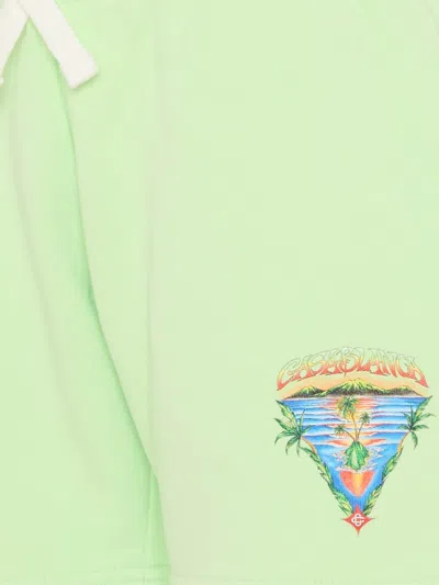 Casablanca Logo-detail Drawstring Shorts In Green