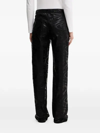 Armani Exchange Zebra-pattern Jeans In Black