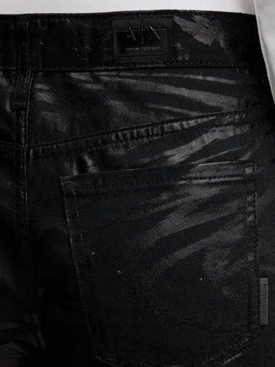 Armani Exchange Zebra-pattern Jeans In Black