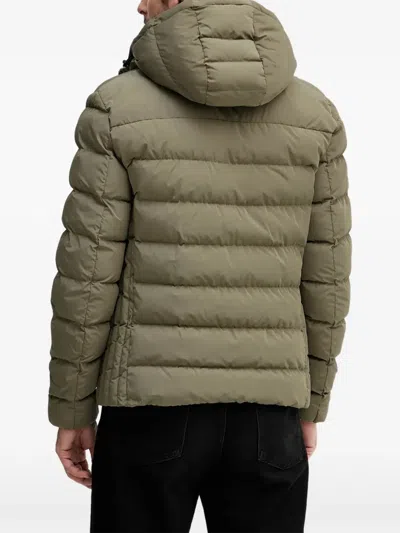 Geox Zip-pockets Padded Jacket In Green