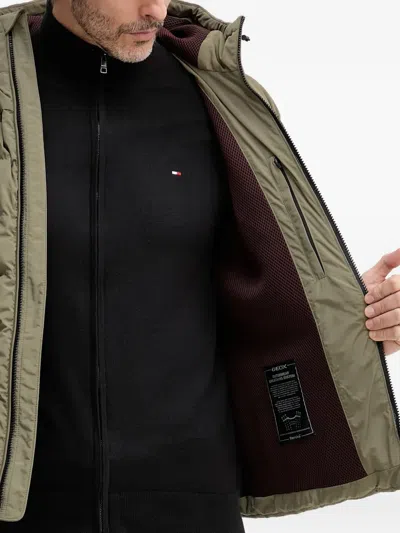 Geox Zip-pockets Padded Jacket In Green