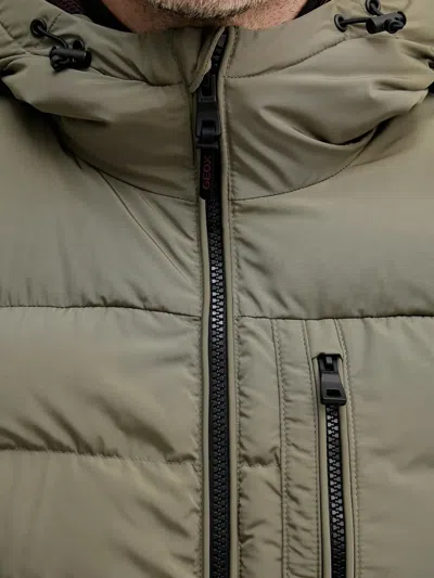 Geox Zip-pockets Padded Jacket In Green