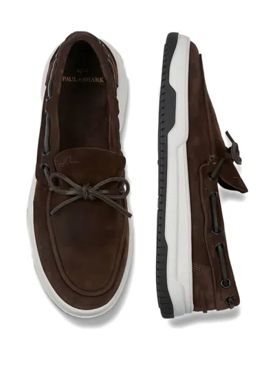 Paul & Shark Suede Loafers In Brown