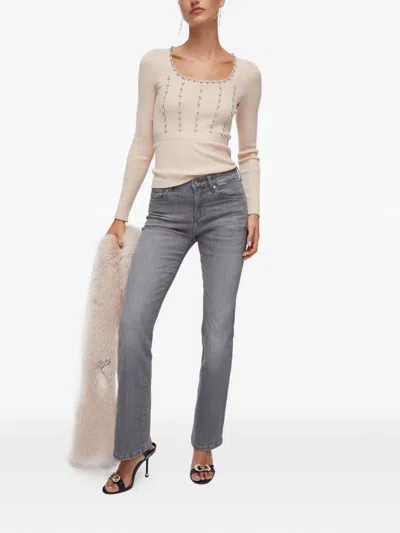 Liu •jo Round-neck Sweater In Neutral