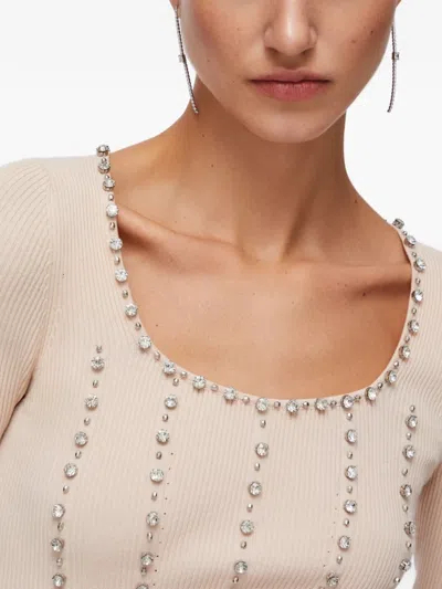 Liu •jo Round-neck Sweater In Neutral