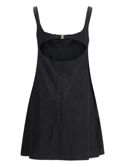 Chloé Mini Dress Without Sleeves In Washed Technical Satin In Black