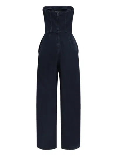 Agolde Agyness Strapless Jumpsuit In Blue