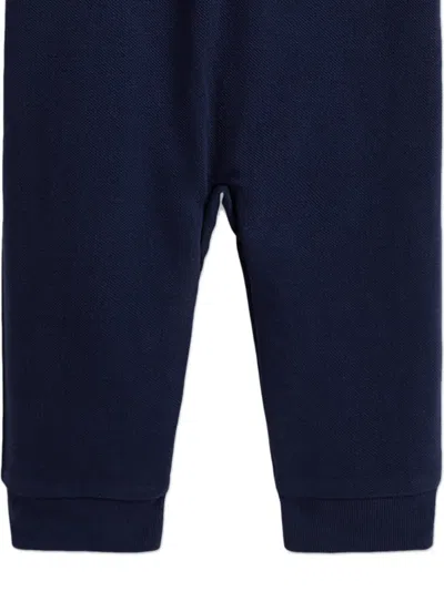 Polo Ralph Lauren Long-sleeve Polo-collar Romper In Blue