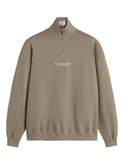 Les Héritiers Quarter Zip Sweatshirt In Neutral