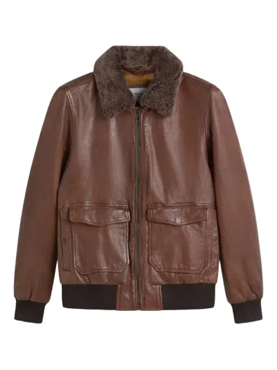 Les Héritiers Fur Collar Onyar Jacket In Brown