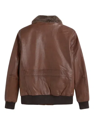 Les Héritiers Fur Collar Onyar Jacket In Brown