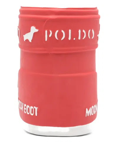 Moon Boot Dog Motif Pet Boot In Red