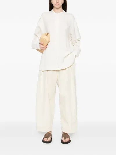 Studio Nicholson Collarless Shirt In Neutral