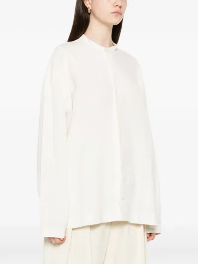 Studio Nicholson Collarless Shirt In Neutral