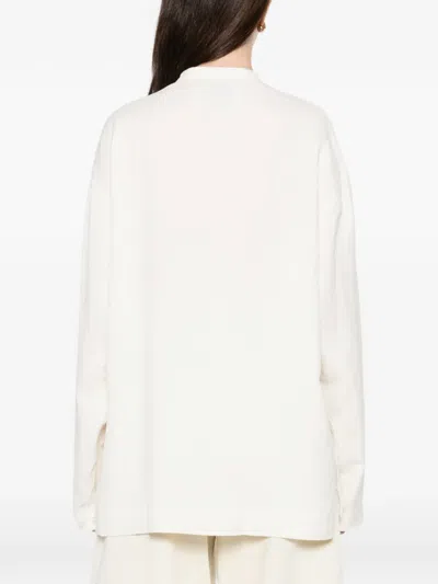 Studio Nicholson Collarless Shirt In Neutral