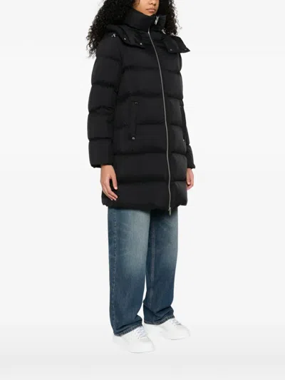 Moose Knuckles Belle Dune Long Puffer Coat In Black