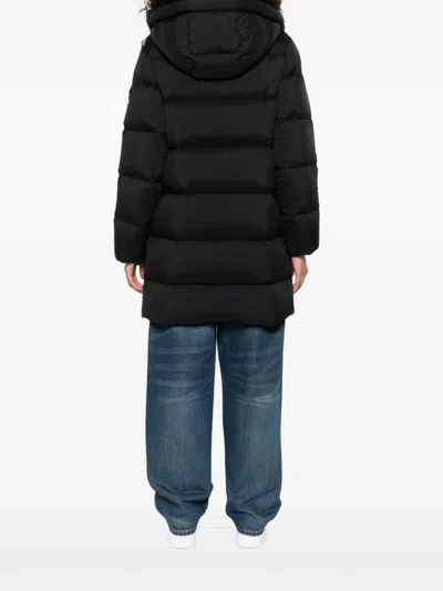 Moose Knuckles Belle Dune Long Puffer Coat In Black