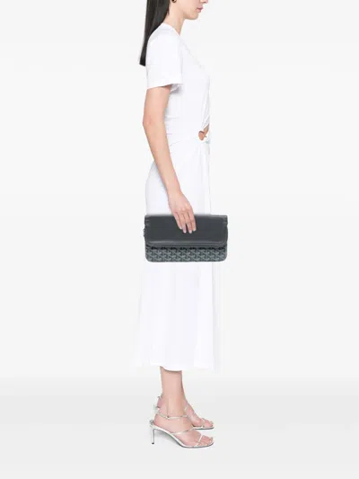 Pre-owned Goyard 2017 Ine Sainte Marie Mm Clutch Bag In Gray