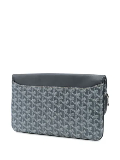 Pre-owned Goyard 2017 Ine Sainte Marie Mm Clutch Bag In Gray