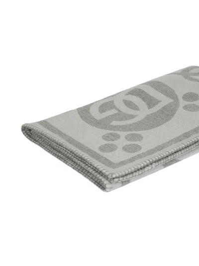 Dolce & Gabbana Jacquard Blanket In Gray