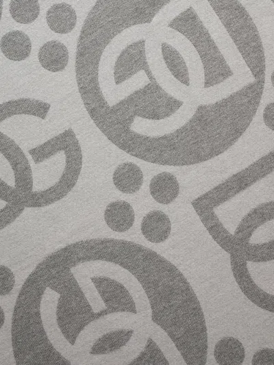 Dolce & Gabbana Jacquard Blanket In Gray