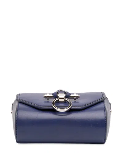 Pre-owned Givenchy 2003 Small Leather Obsedia Crossbody Bag In Blue