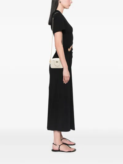 Pre-owned Miu Miu 2010-2025 Mini Matelasse Nappa Arcadie Satchel In White