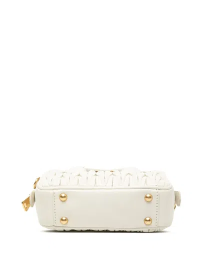 Pre-owned Miu Miu 2010-2025 Mini Matelasse Nappa Arcadie Satchel In White