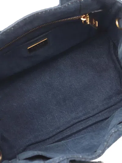 Pre-owned Prada 2010-2025 Denim Canapa Logo Satchel Tote Bag In Blue