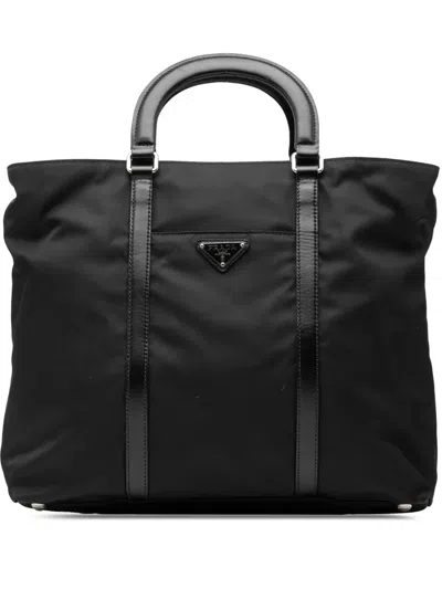 Pre-owned Prada 2013-2025 Tessuto Satchel In Black