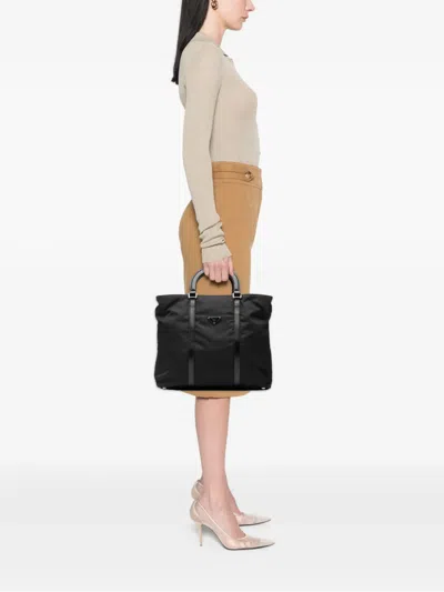 Pre-owned Prada 2013-2025 Tessuto Satchel In Black