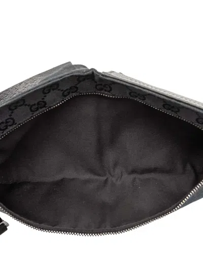 Pre-owned Gucci 2000-2015 Gg Canvas Double Pocket Belt Bag In Blue