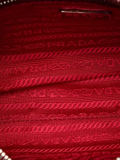 Pre-owned Prada 2000-2013 Bicolor Saffiano Lux Crossbody Bag In Red