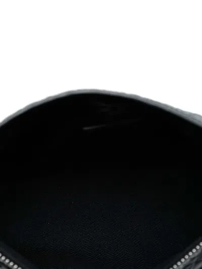 Pre-owned Loewe 2015 Embossed Leather Anagram Repeat T Clutch Bag In Black