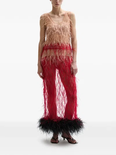 Atu Body Couture Happy Feathered Dress In Multi