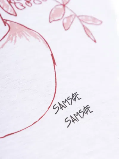 Samsoe & Samsoe Floral-print T-shirt In White