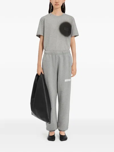 Mm6 Maison Margiela Label-detail Track Pants In Gray