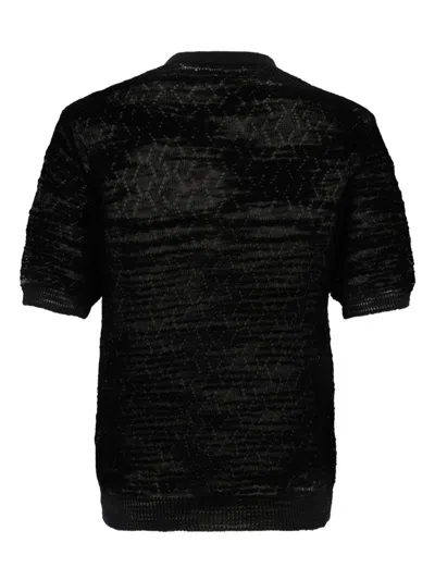 Dsquared2 Open Work Knitted T-shirt In Black