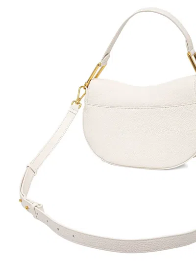 Coccinelle Medium Magie Metallic-handle Leather Tote Bag In White